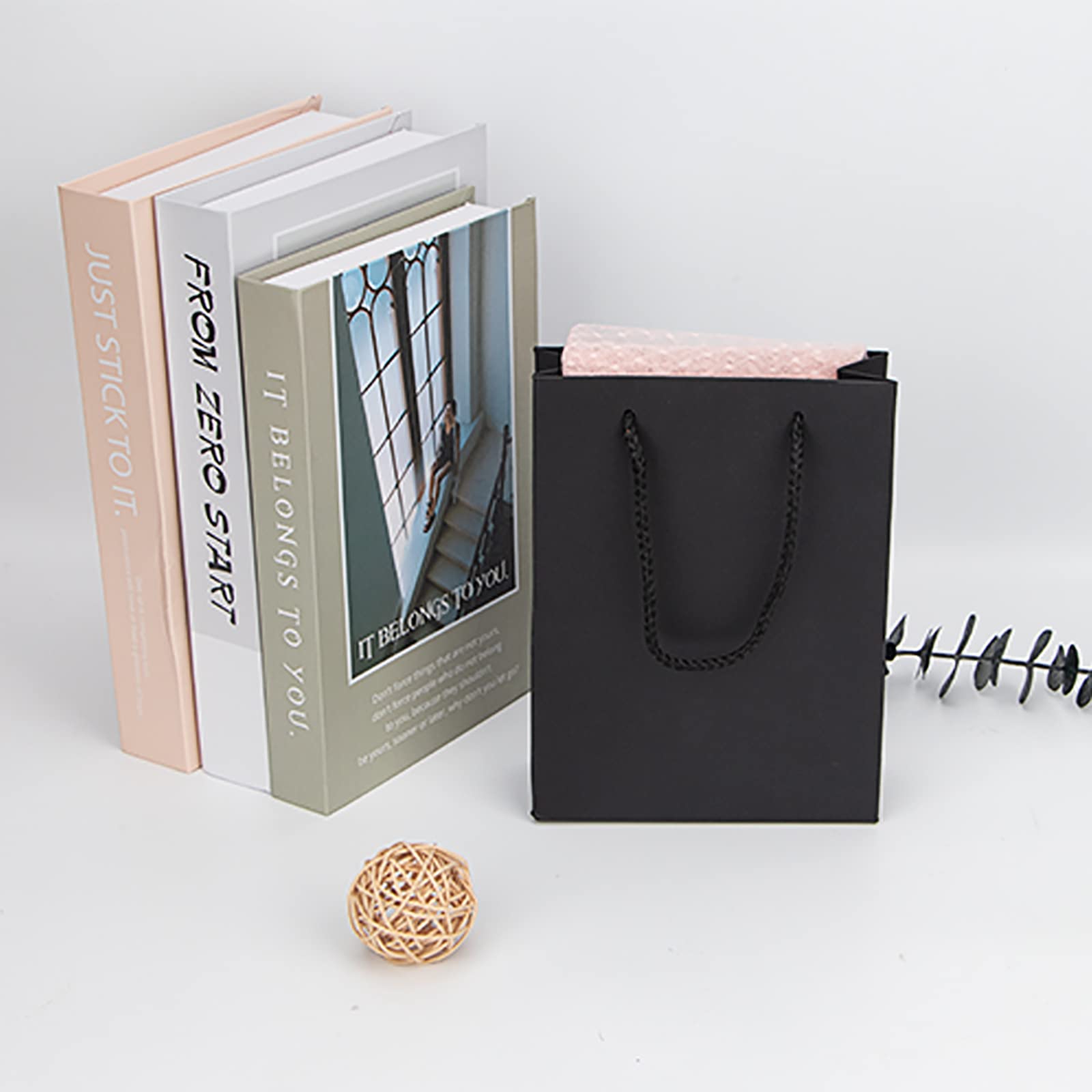50 Pack Kraft Paper Gift Bags with Handles - 7.5