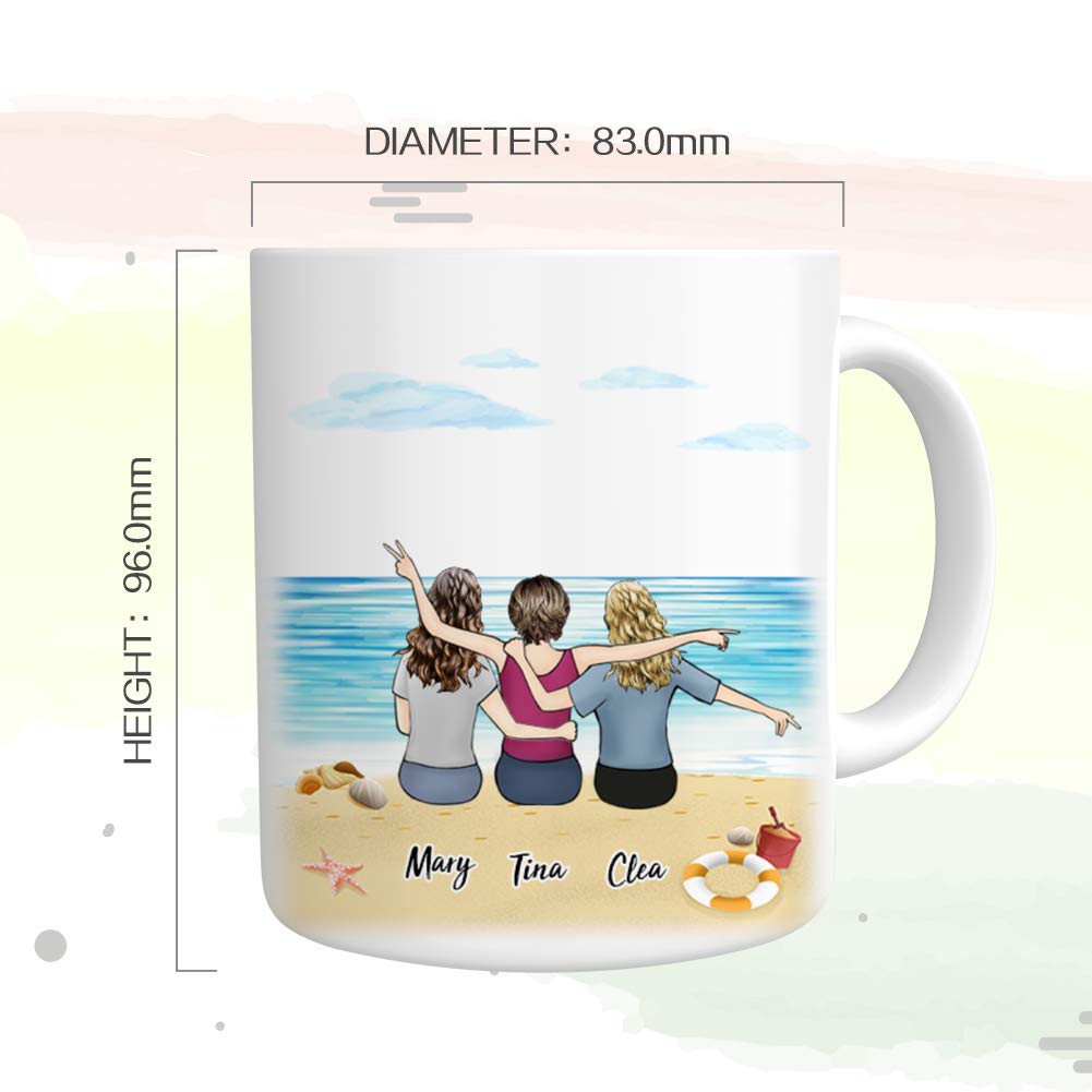 Personalized Best Friend Coffee Mug for Women - Custom Photo & Name Coffee Cup - Funny Long Distance Friendship Gift for BFF - Birthday, Christmas, Moving Away Present - Perfect for Office, Home & Gifting