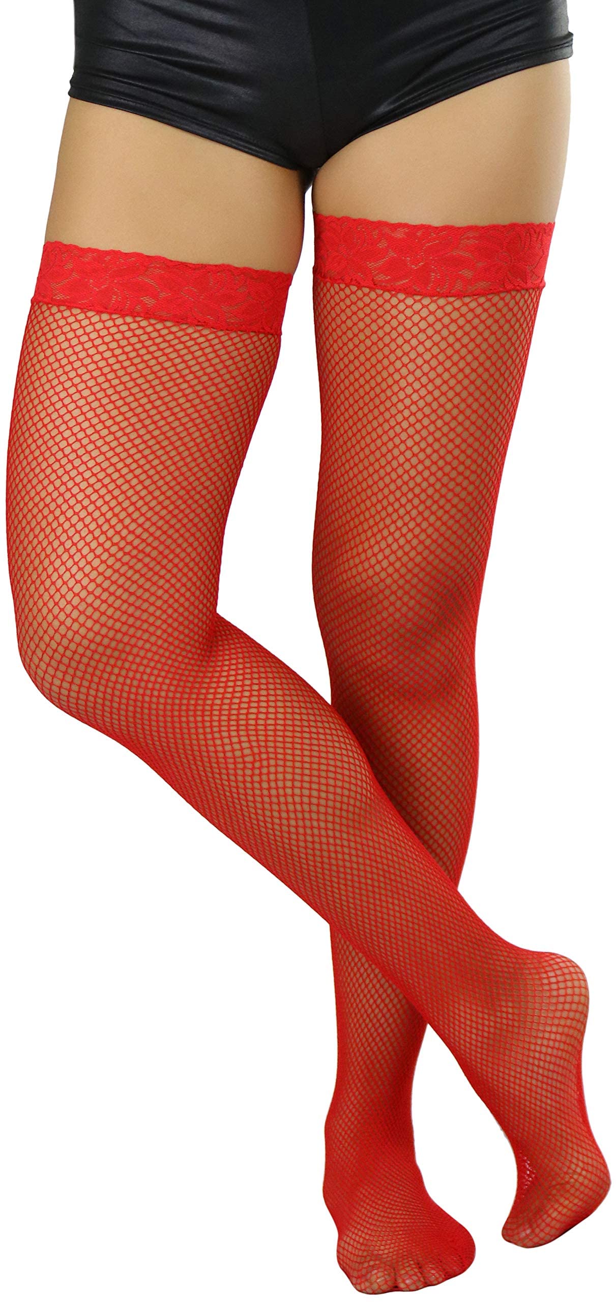 ToBeInStyle Women’s Bright & Vibrant Fishnet Thigh High Stockings - Sexy Fashion Tights for Parties, Cosplay & Night Out Outfits