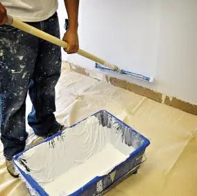 Butyl II® Heavy Duty Canvas Drop Cloth - Waterproof & Reusable Painting Tarp for Home Renovation, DIY Projects & Floor Protection