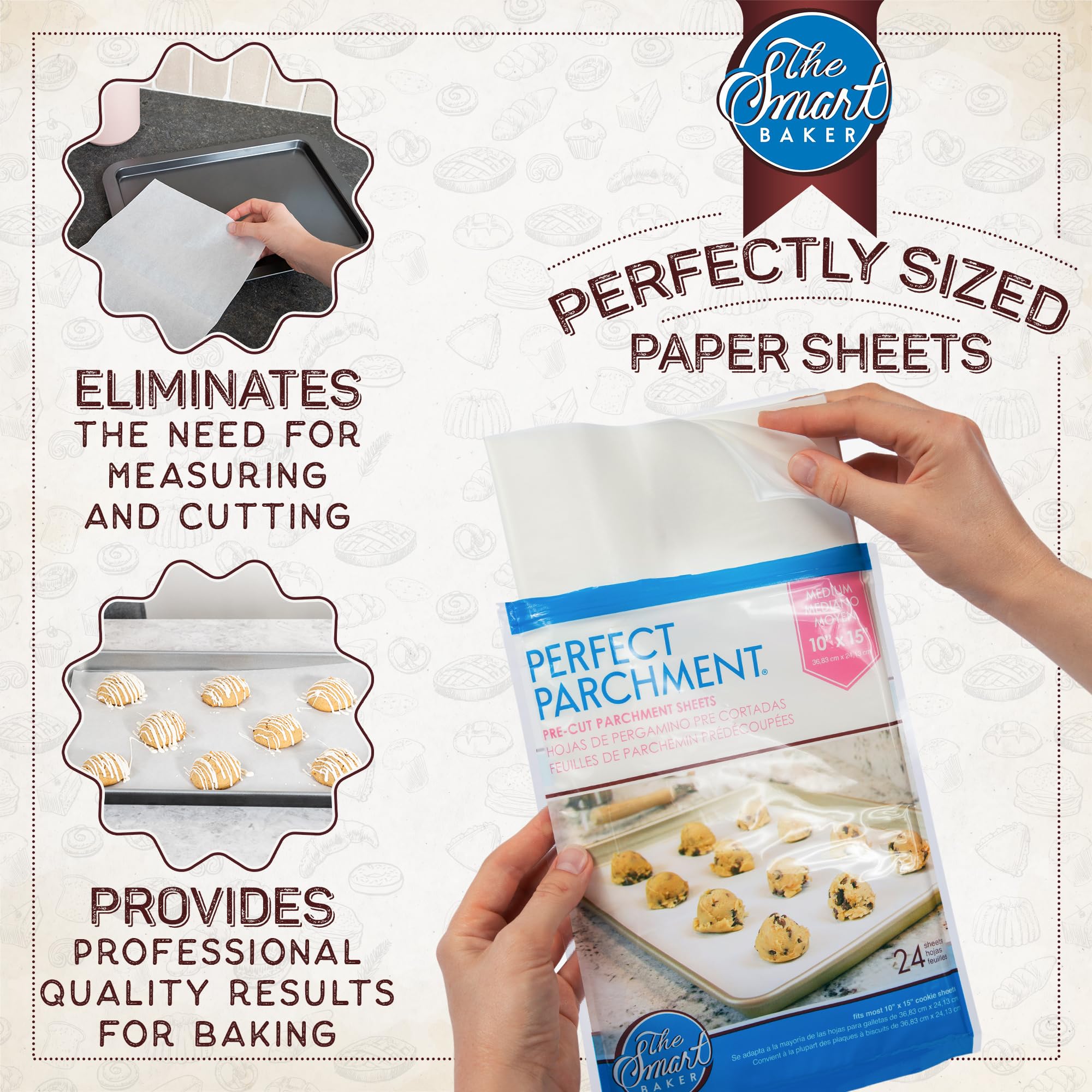 Premium Non-Stick Parchment Paper Sheets for Baking - 24 Pre-Cut 11