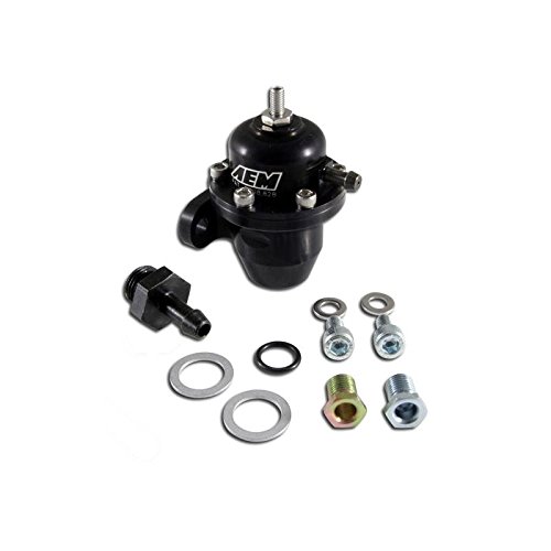 AEM 25-304bk Adjustable Fuel Pressure Regulator - Compatible with 96-97 Acura CL, 94-97 Honda Accord, 96-00 Honda Civic EX - Performance Upgrade for Better Engine Tuning & Fuel Efficiency - Perfect for Racing, Tuning & Performance Enhancement