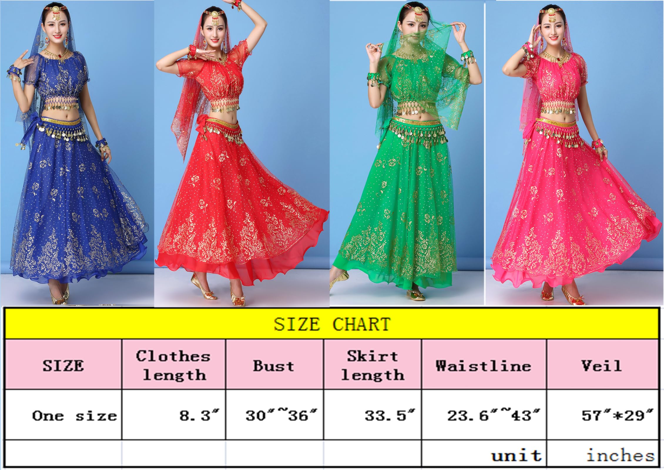 Women's Belly Dance Costume - Sequin Crop Top & Flowy Chiffon Skirt Set for Halloween, Party, and Performance | Sexy Dancewear for Belly Dancers and Cosplay