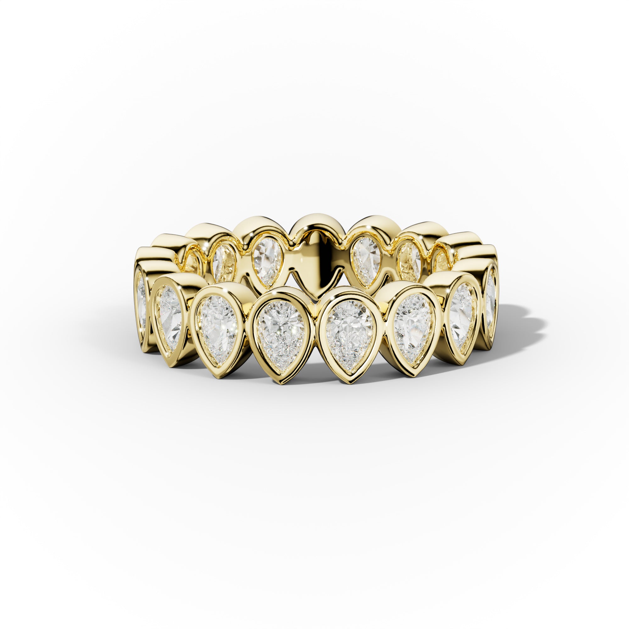 2.0 Carat Bezel Set Pear Cut Diamond Eternity Band - Elegant Wedding Ring for Women, Perfect for Anniversary & Engagement Gifts (Ideal for Special Occasions & Everyday Luxury)