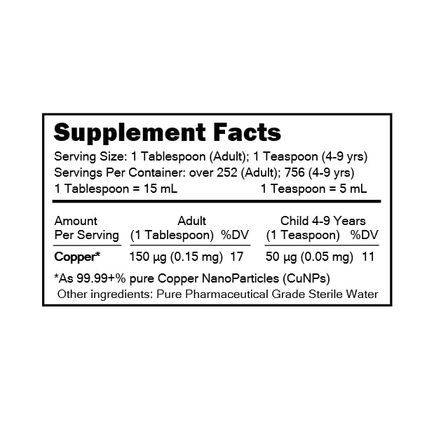 Pure Colloidal Copper Supplement - 1 Gallon Liquid in Glass Bottle for Immune Support & Skin Health | Perfect for Daily Wellness & Detox Routines