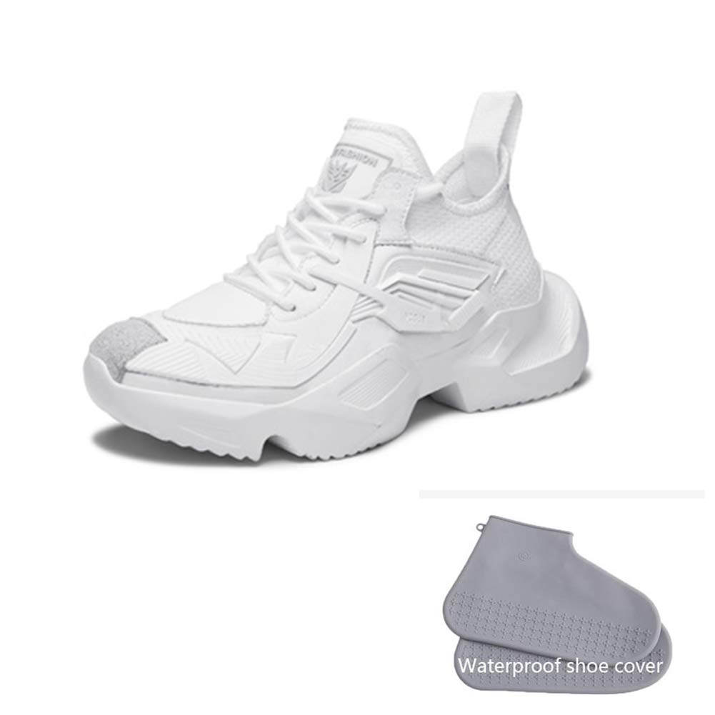 Breathable Men's Sports Shoes - Lightweight Comfortable Casual Sneakers for Running & Gym - Trendy White Athletic Footwear Size 44 - Perfect for Jogging, Workouts & Everyday Wear