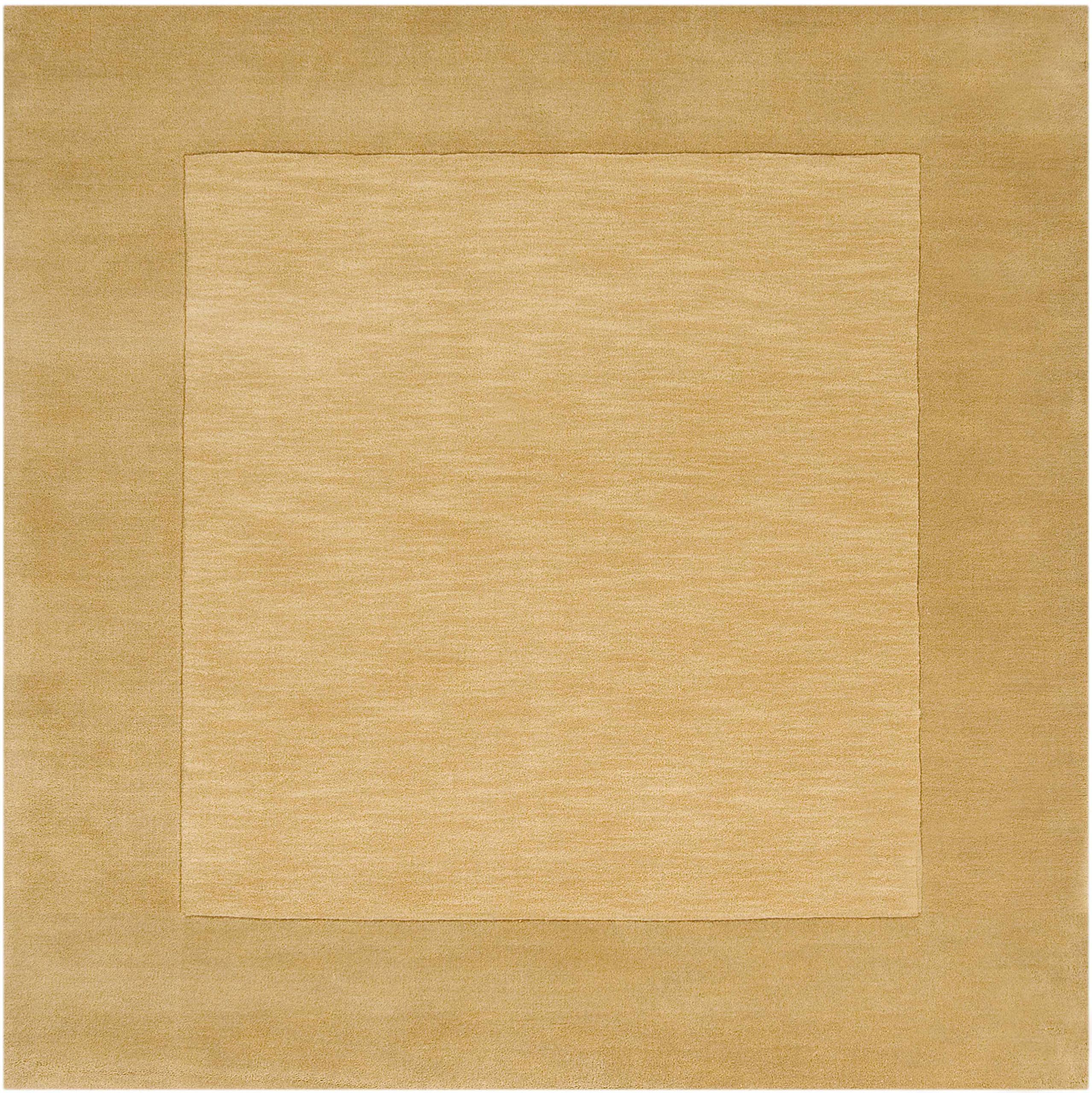 Hauteloom Hampden Wool Area Rug for Living Room & Bedroom - Solid Border Design in Brown - 2' x 3' - Soft & Durable Floor Covering for Home Decor