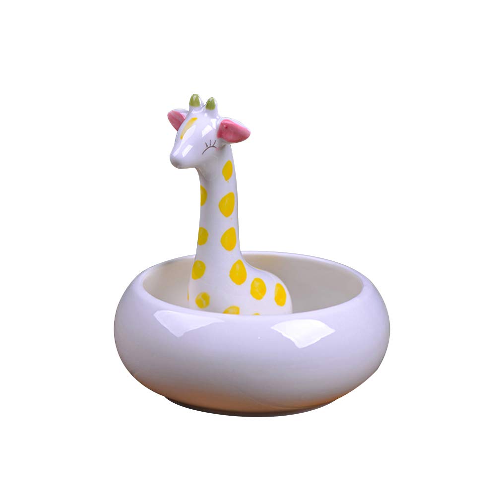 1pc Mini Ceramic Flower Pot for Succulents - Cute Giraffe Design Planter - Perfect for Home Decor, Office Desk, and Small Plant Lovers