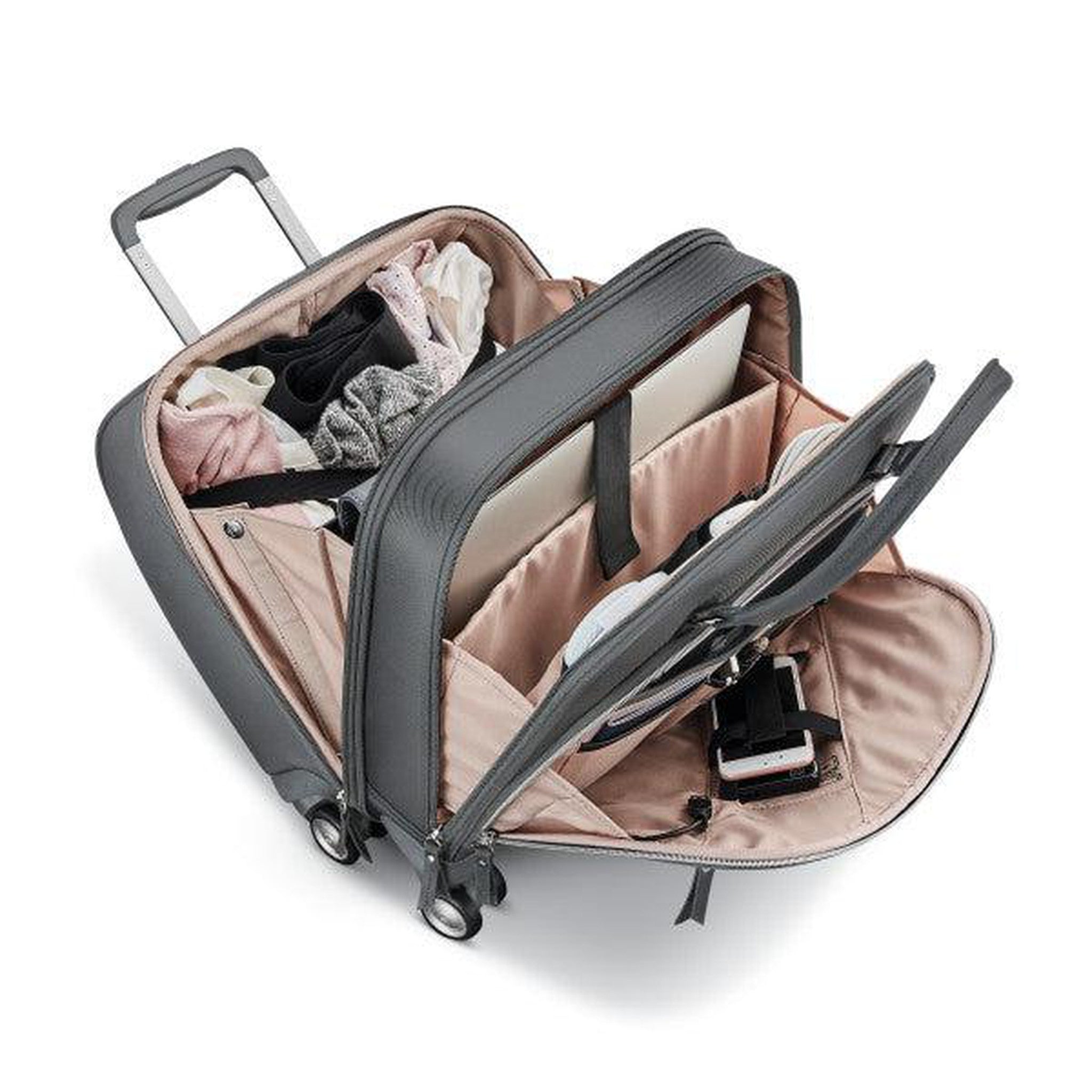 Samsonite Mobile Solutions Spinner Mobile Office Luggage - 360° Spinner Wheels, USB Charging Port, Laptop Compartment - Perfect for Business Travel & Commuting