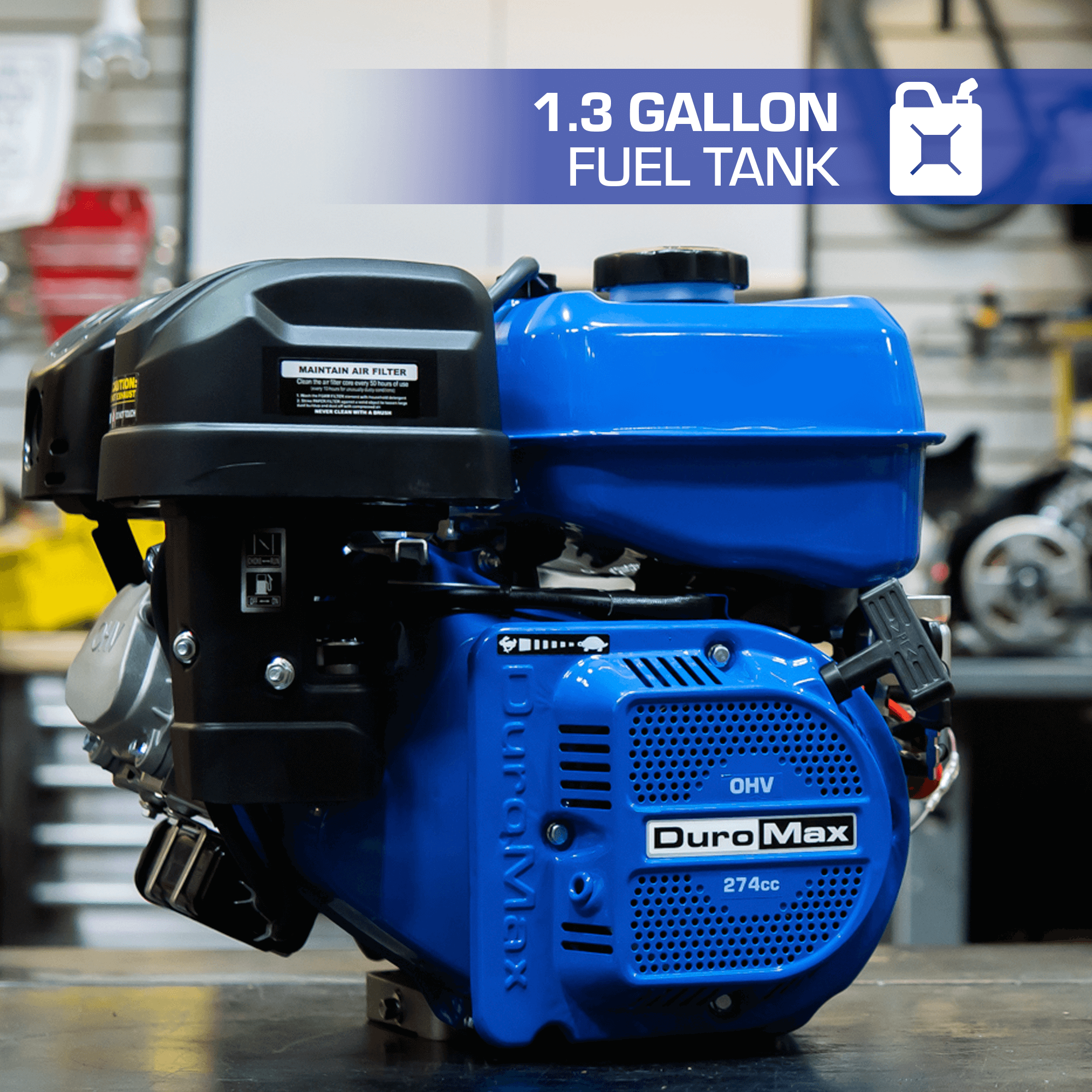 274cc 25mm Shaft Gasoline Engine with Recoil & Electric Start - Perfect for Generators, Pressure Washers, and Go-Karts