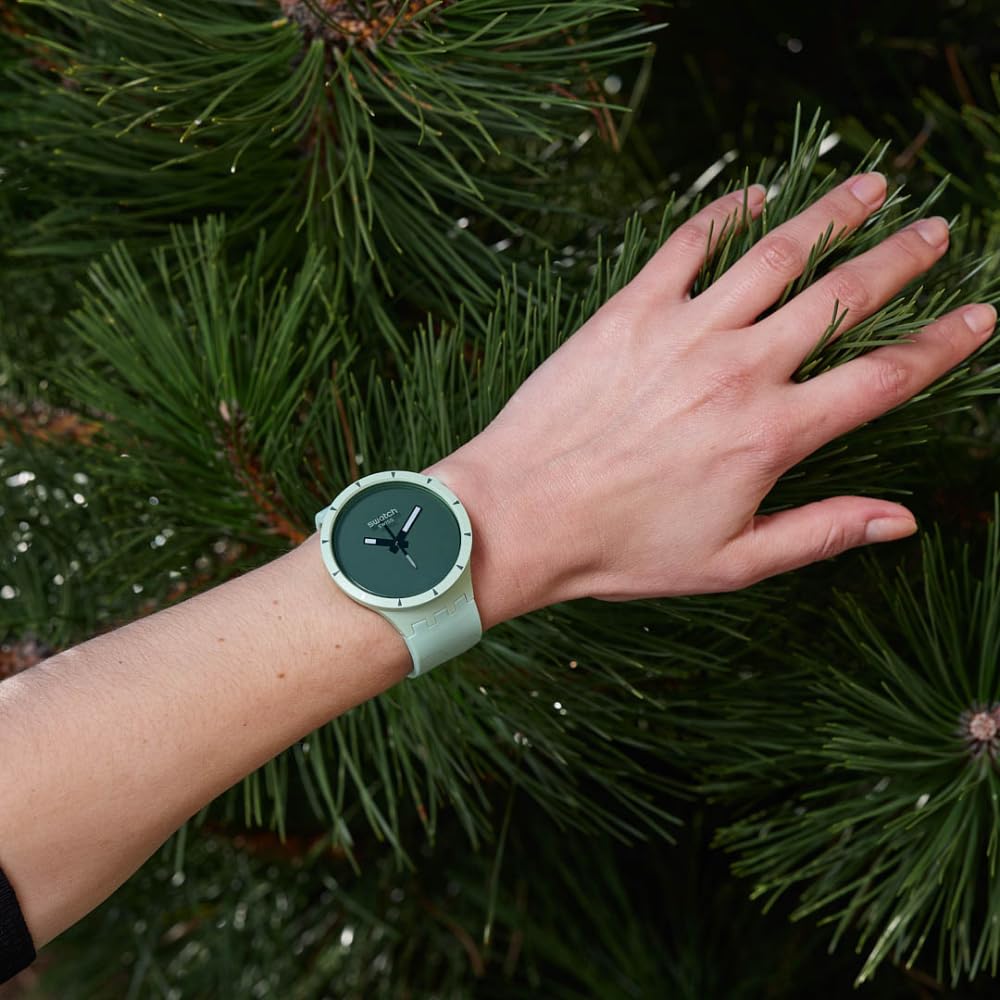 Swatch BIG BOLD BIOCERAMIC FOREST Unisex Watch - SB03G100 | Waterproof Sports & Casual Wristwatch for Men & Women | Perfect for Outdoor Activities, Gym & Everyday Wear