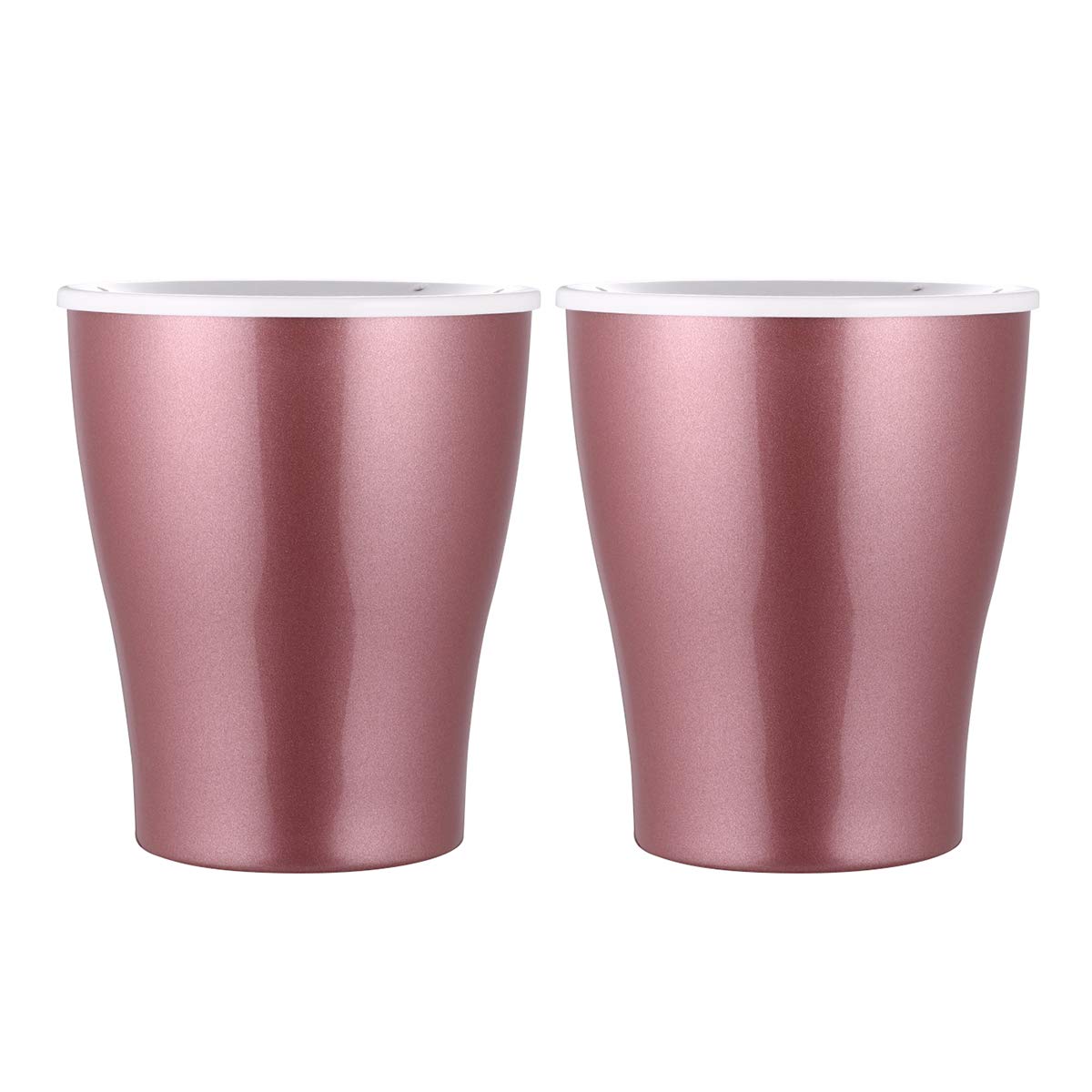 Cabilock 2-Pack Self-Watering Plastic Flower Pots - Creative Gardening Planters with Water Storage, Rose Gold Mid-Size - Perfect for Indoor Plants, Home Decor, Balcony & Office Desk Gardening