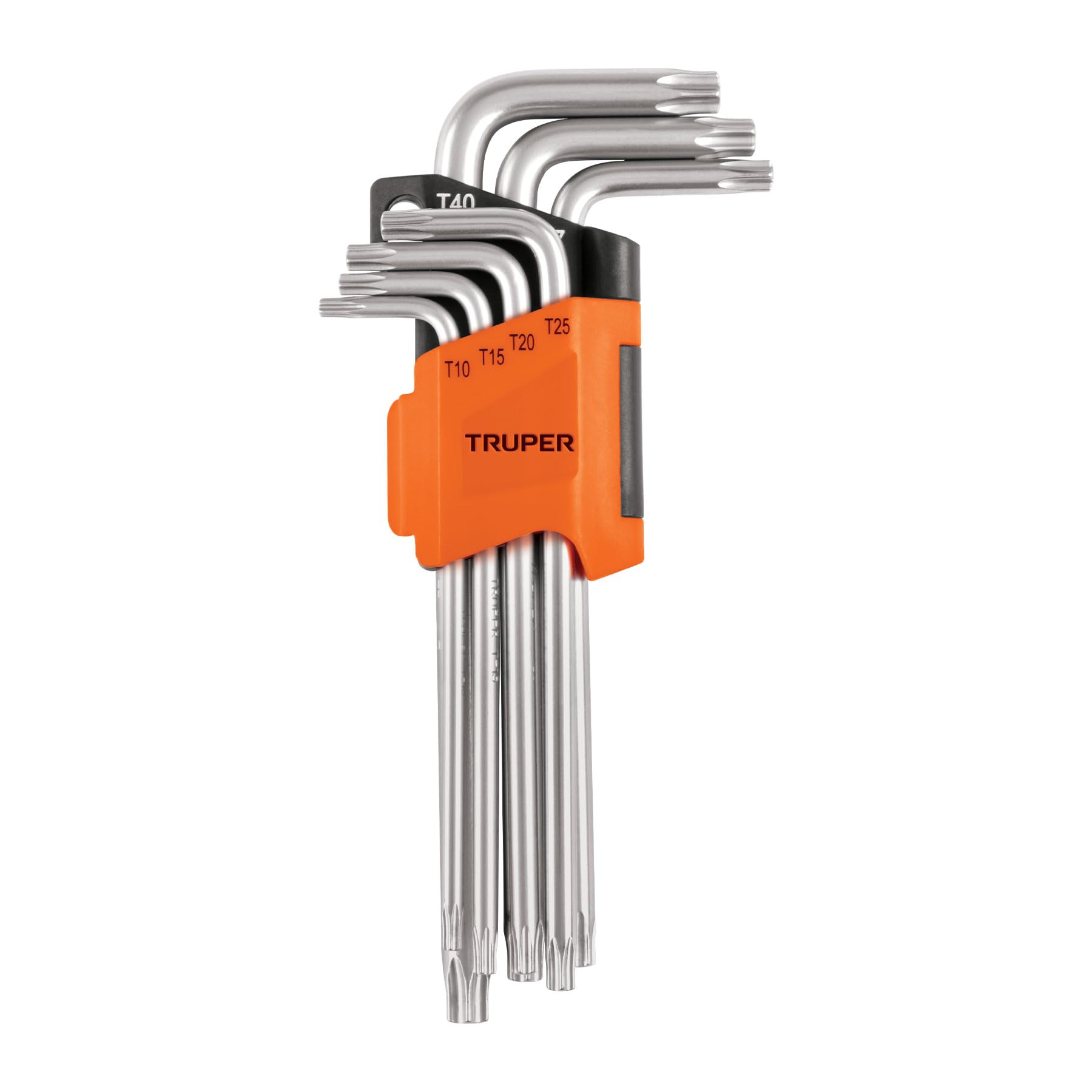 TRUPER TORX-7L 7-Piece Long Arm Torx Key Set with Plastic Holder - Perfect for Automotive, Electronics & DIY Repairs