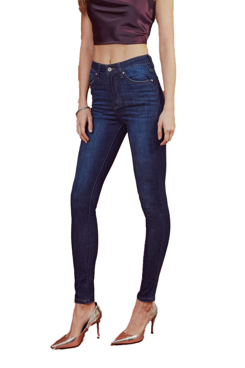 SALT TREE Women's High Rise Distressed Skinny Jeans - Ankle Length Stretch Denim Pants for Casual Wear & Night Out
