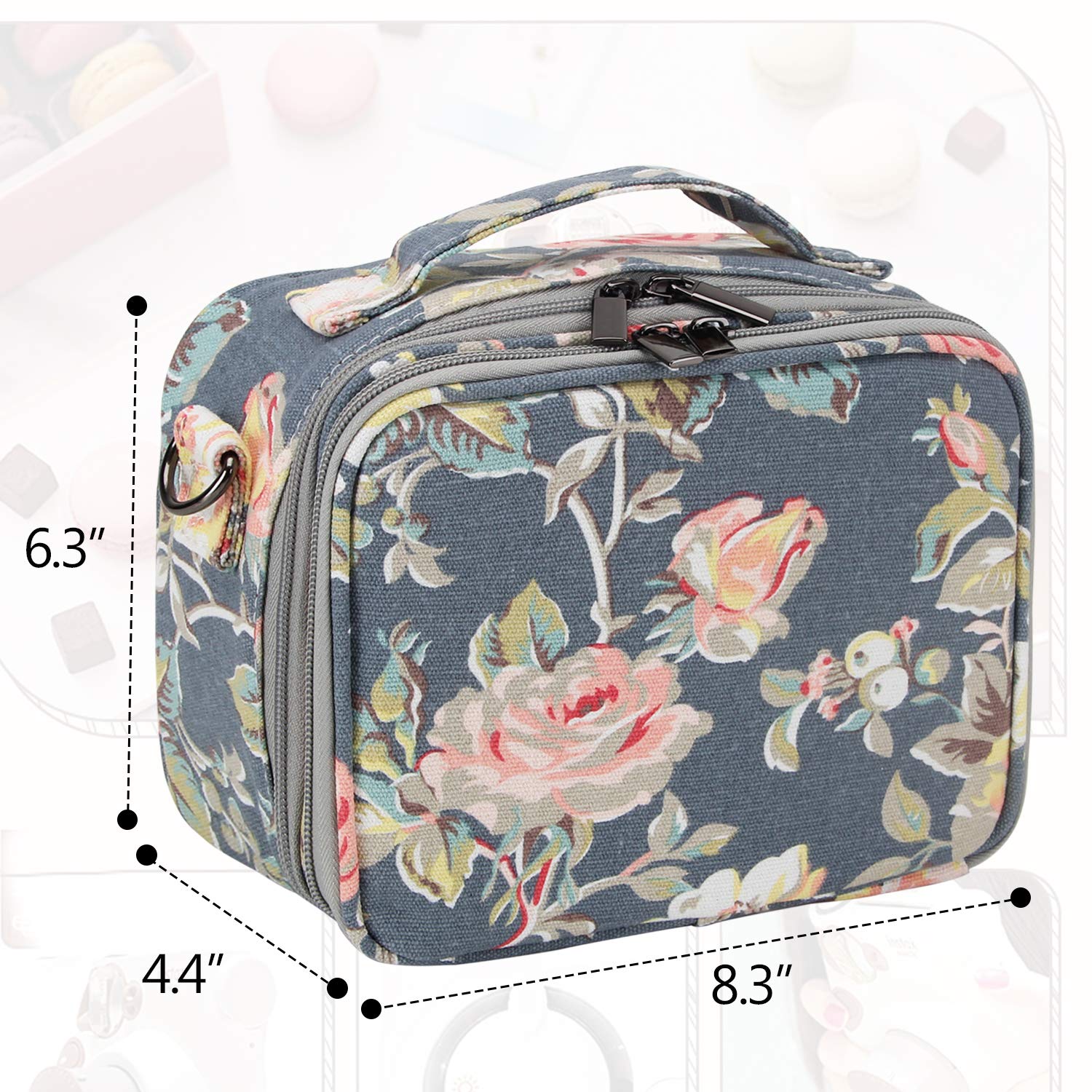 Teamoy Mini9 Instant Camera Case - Portable Bag for Fujifilm Instax Mini 9/10/11/12 Cameras & Accessories (Peony Design) - Perfect for Travel, Parties & Photo Walks