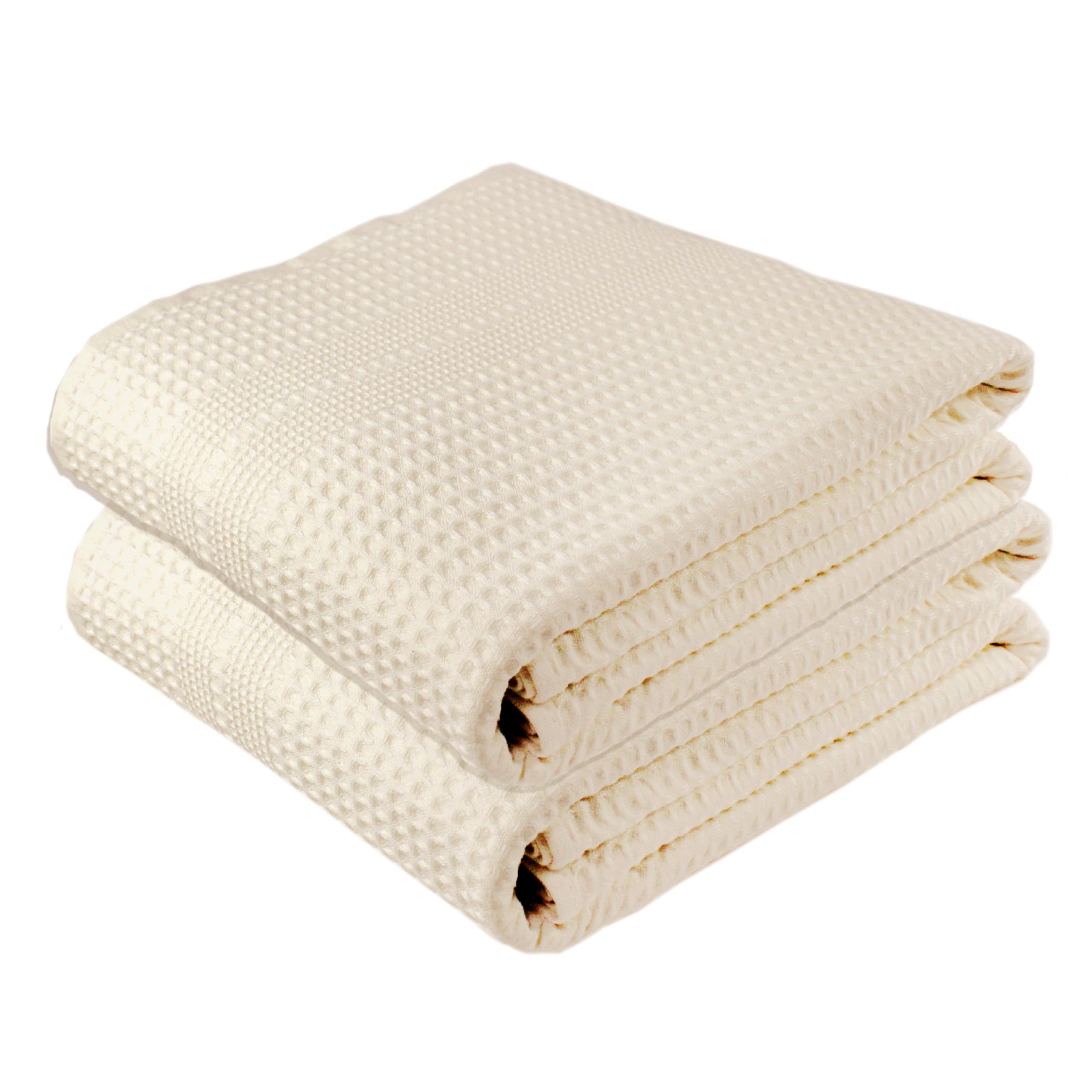 Premium GILDEN TREE Waffle Weave Bath Sheets - 40x80 Inch Oversized Quick Dry Bath Towels for Adults (2-Pack, Cream) - Soft & Absorbent Luxury Towels for Spa, Beach, Gym & Home Use