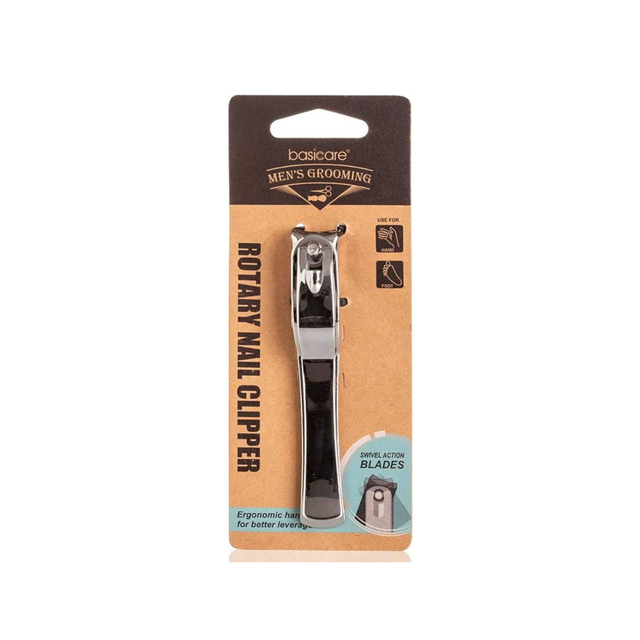 Premium Rotary Nail Clipper for Men - Stainless Steel Fingernail & Toenail Trimmer with Nail File - Perfect for Travel, Home & Grooming Kits