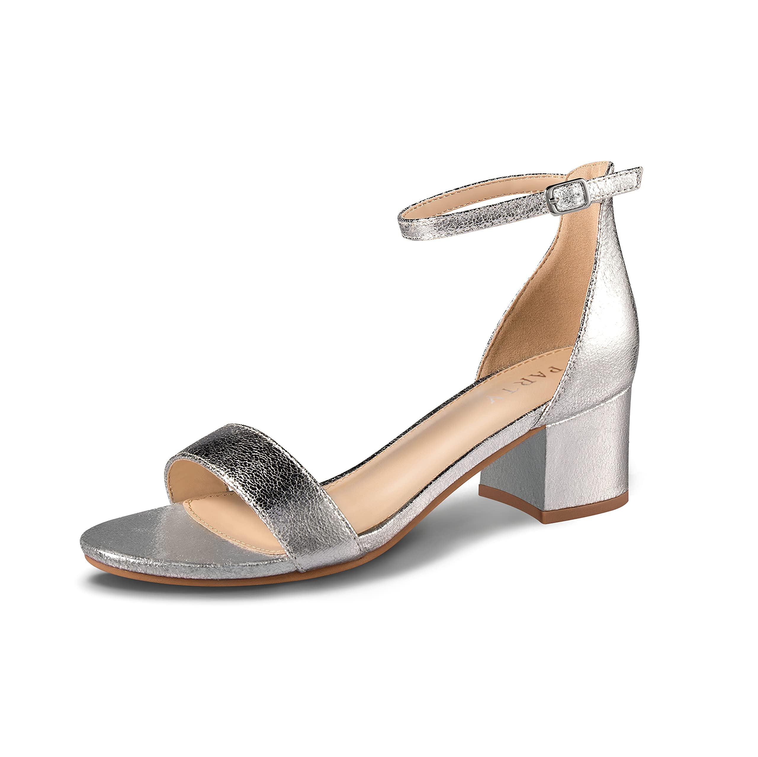 Women's Open Toe Ankle Strap Low Block Chunky Heel Sandals - Comfortable Summer Dress Shoes for Weddings, Parties & Beach Vacations