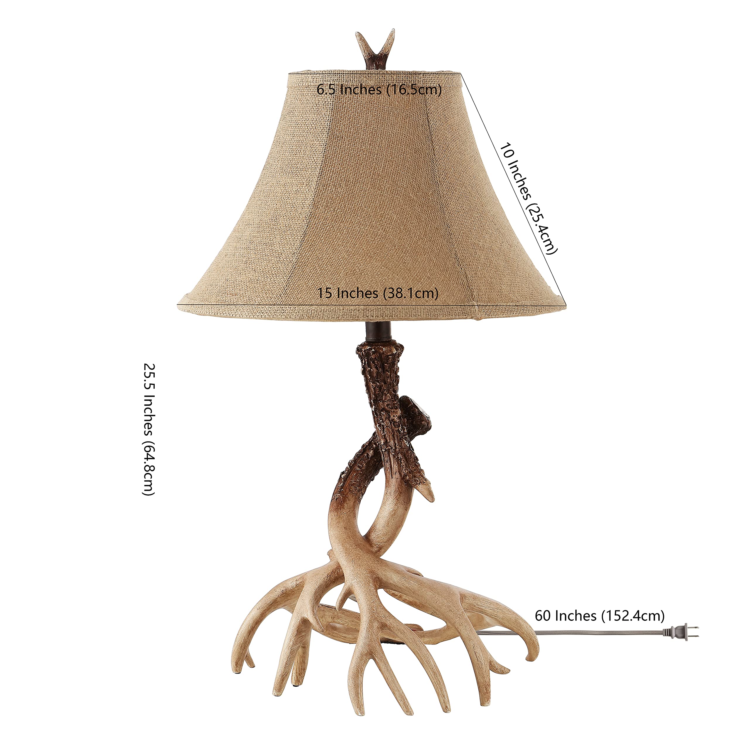SAFAVIEH Sundance Rustic Farmhouse Brown Antler Table Lamp Set of 2 - 26