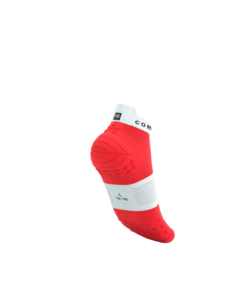 Compressport Unisex Pro Racing Socks v4.0 - Performance Running Socks for Men & Women - Low Cut, Breathable & Cushioned - Fluorescent Red/White - Ideal for Marathon, Triathlon & Training