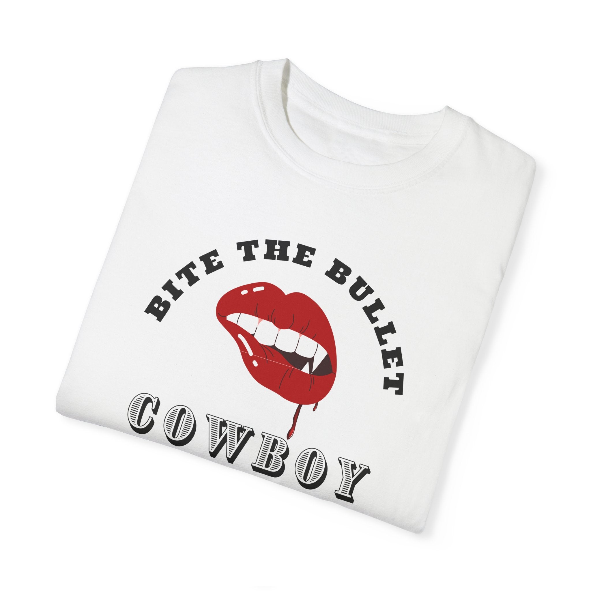 Bite The Bullet Cowboy Graphic T-Shirt - Vintage Western Style Tee for Men - Perfect for Rodeo, Country Music Festivals & Casual Wear