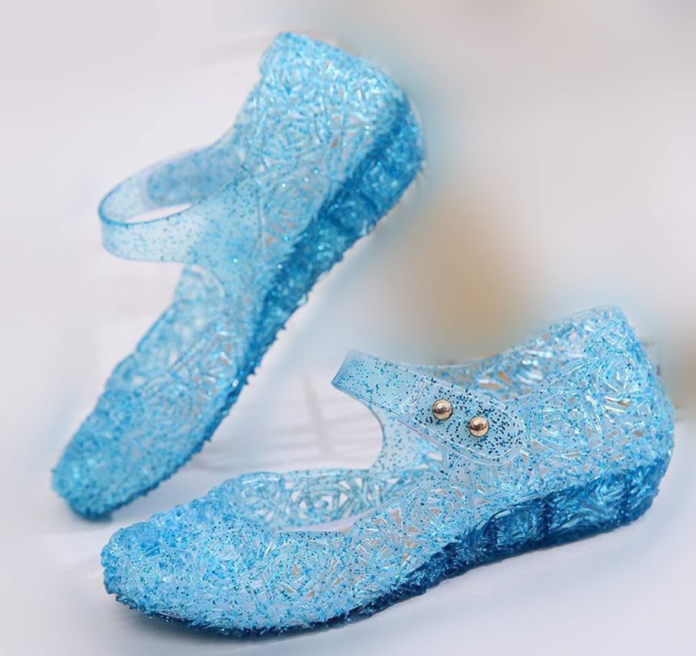 YouKD Girls Princess Cosplay Shoes - Sparkling Crystal Jelly Sandals for Dress Up, Halloween Costumes & Birthday Parties | Comfortable & Stylish Kids' Play Shoes