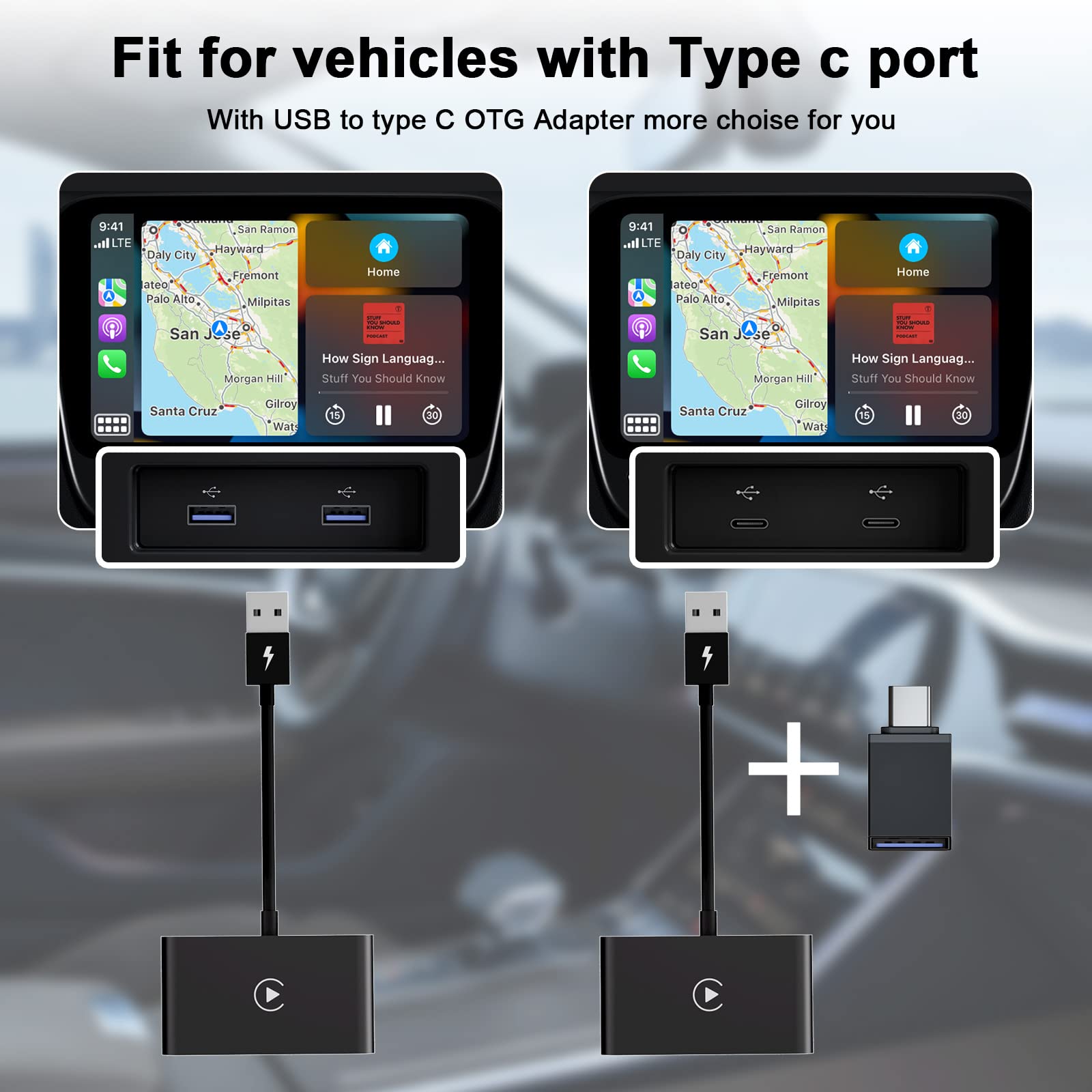 Wireless CarPlay Adapter for iPhone - Convert Wired to Wireless CarPlay, 5G WiFi Auto Connect, iOS 10+ Compatibility, Plug & Play for Factory Wired Cars - Perfect for Commuting, Road Trips & Hands-Free Driving