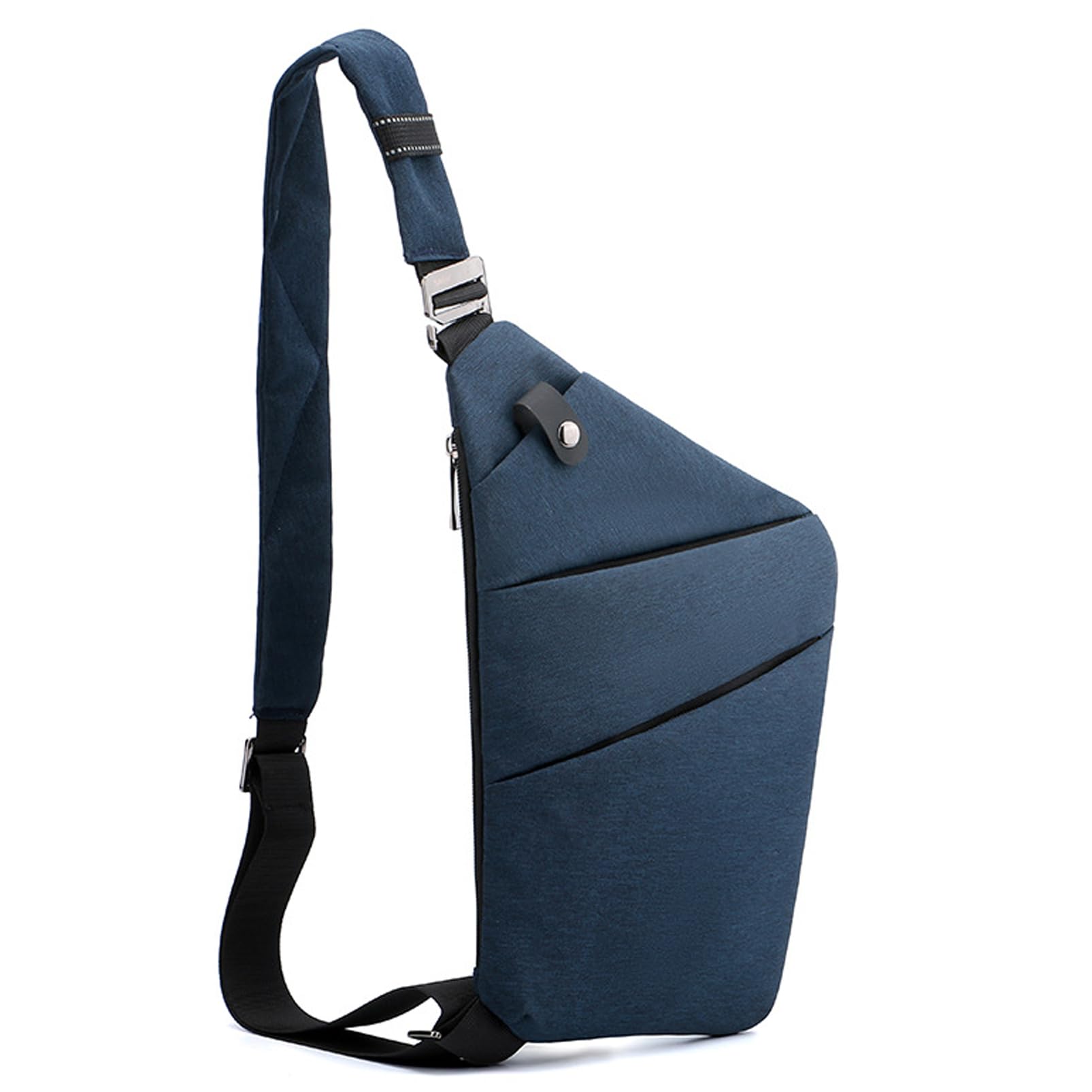 Anti-Theft Sling Crossbody Bag for Women & Men - Waterproof Slim Personal Flex Purse with RFID Blocking (Navy Blue, Left) | Perfect for Travel, Commuting & Everyday Use