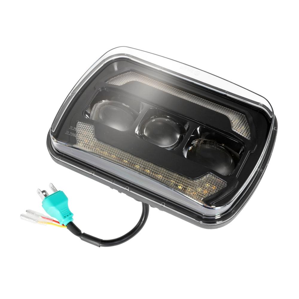 2-Pack 7x6 Inch Sealed Beam LED Headlights - Hi/Lo Beam, Yellow Turn Signal & White DRL - Perfect for Jeep Wrangler, Ford F-150, Chevy Silverado & Off-Road Vehicles