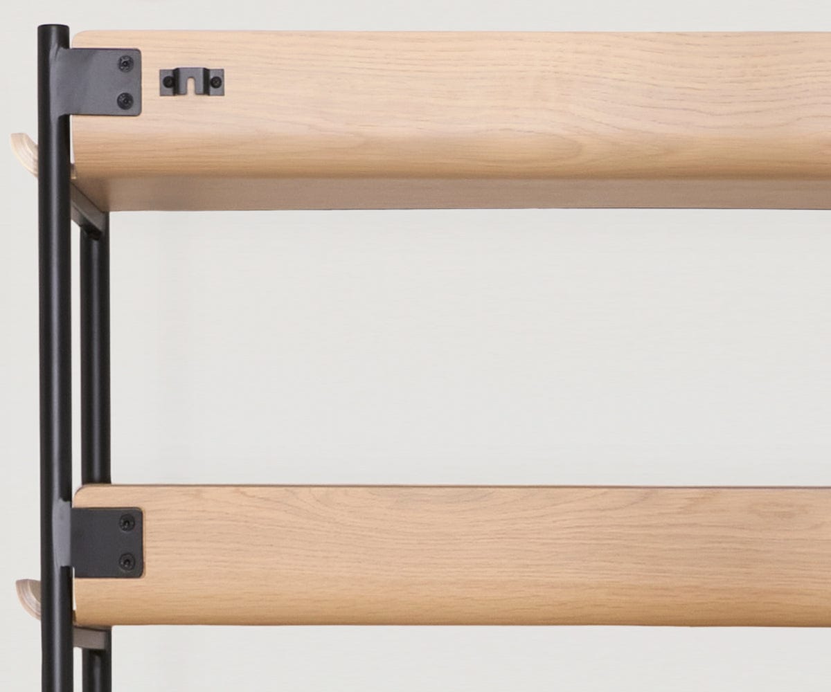 Freya 4-Tier Oak Wood Bookshelf - Sturdy Storage Shelf for Living Room, Bedroom, Office & Study Room Organization