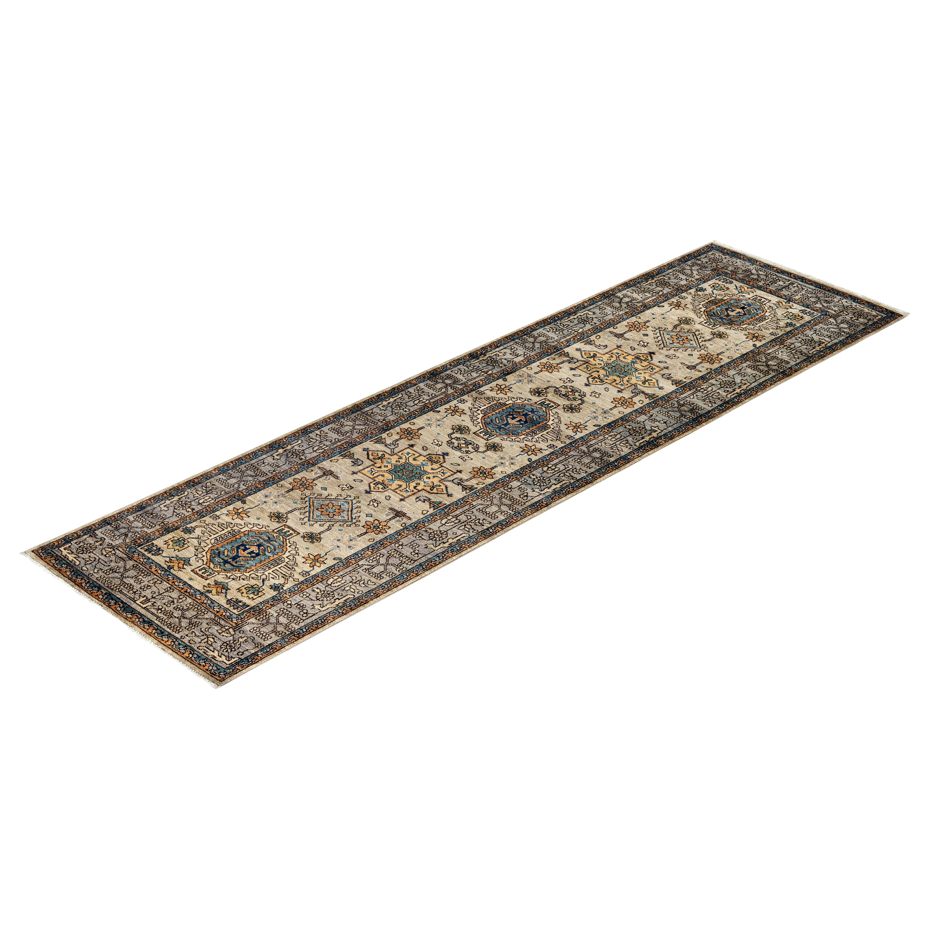 Beige Traditional Serapi Wool Runner Rug 2'9 x 9'8 - Handmade Persian Style Area Rug for Living Room, Bedroom & Home Decor