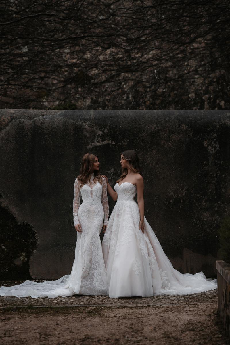 Allure Classic Strapless Lace Fernanda Bridal Gown E465 - Elegant Wedding Dress for Brides, Perfect for Beach, Church and Formal Ceremonies