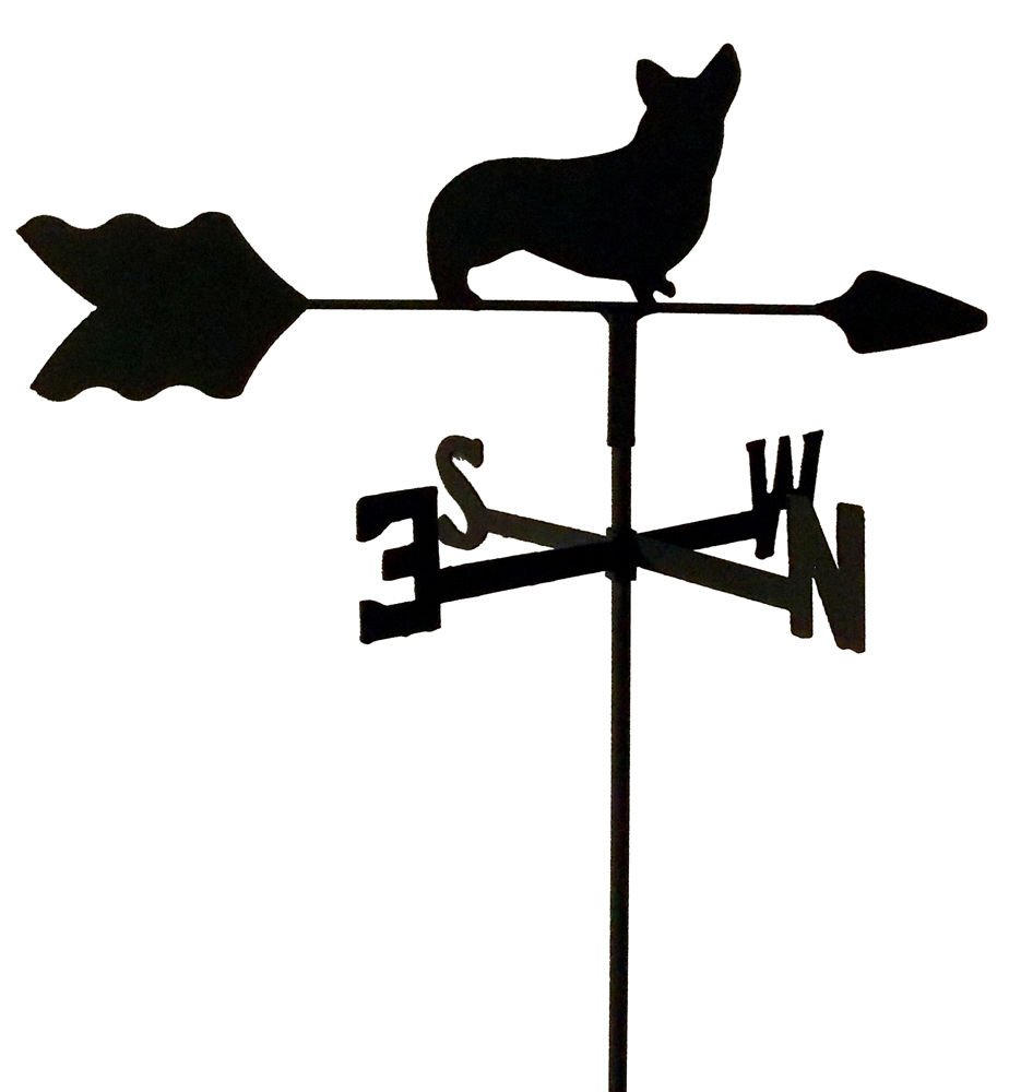 Vintage Corgi Dog Garden Weathervane - Handcrafted Wrought Iron Outdoor Decor for Yard, Patio, or Farmhouse - Perfect for Rustic Home & Garden Style