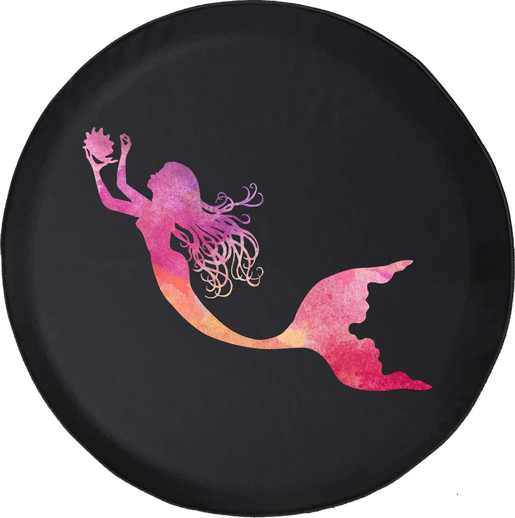 Waterproof 33 Inch Spare Tire Cover with Mermaid Watercolor Design - Durable & Stylish for SUVs, Trucks, and RVs - Perfect for Outdoor Adventures and Road Trips