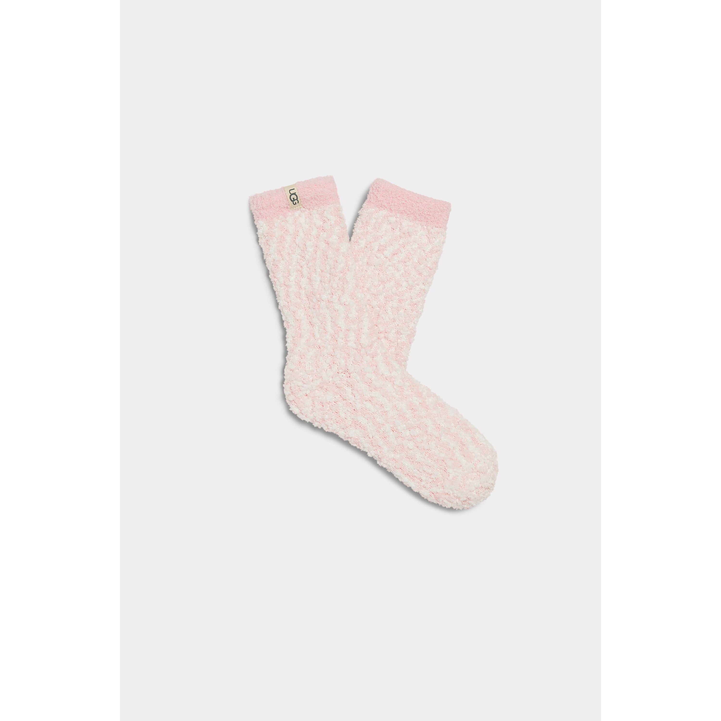 UGG Women's Cozy Chenille Socks - Soft Fuzzy Warm Winter Slipper Socks in Seashell Pink | Perfect for Home, Lounge & Cold Weather Comfort