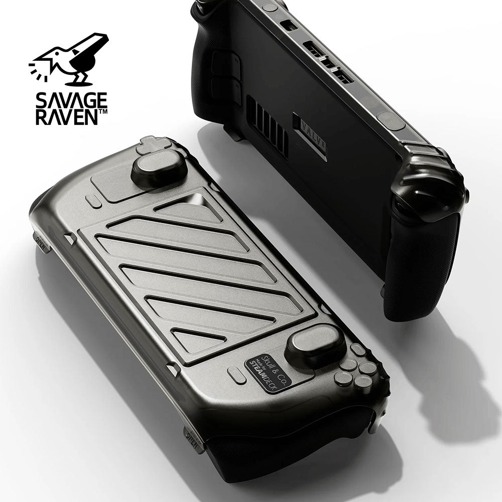 Skull & Co. Front Cover Bundle for Steam Deck GripCase - Smoky Black | Protective Case & Grip for Steam Deck | Perfect for Gaming, Travel & Storage