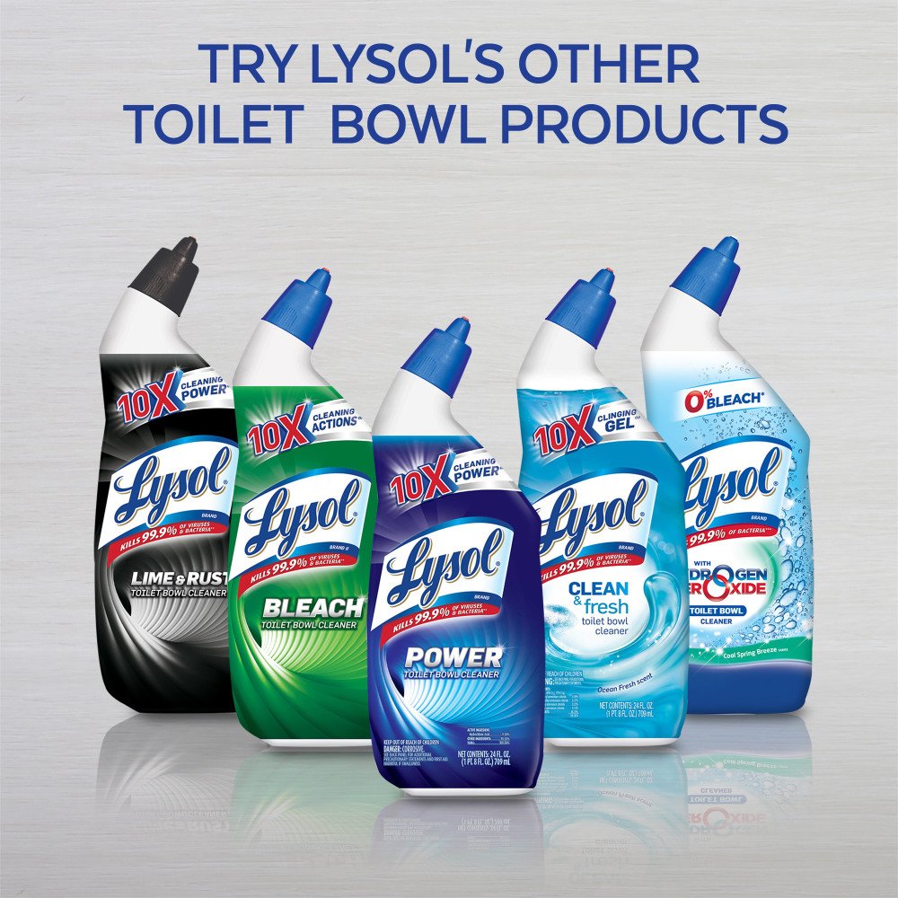 Lysol Clean & Fresh Toilet Bowl Cleaner - Ocean Fresh Scent, 24 Ounce (Pack of 4) | Powerful Bathroom Cleaning Solution for Toilets, Tubs & Showers | Eliminates Odors & Leaves Fresh Citrus Fragrance
