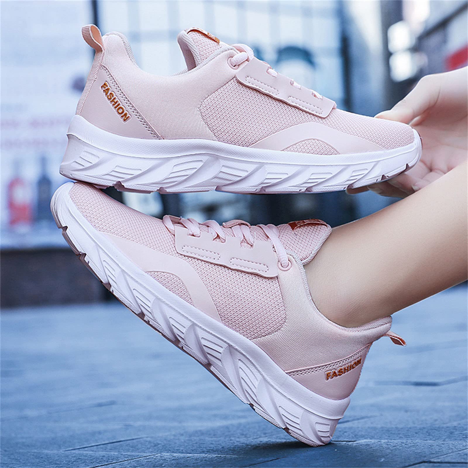 Women's White Gold Hiking Shoes - Non-Slip Trekking & Walking Shoes for Outdoor Adventures