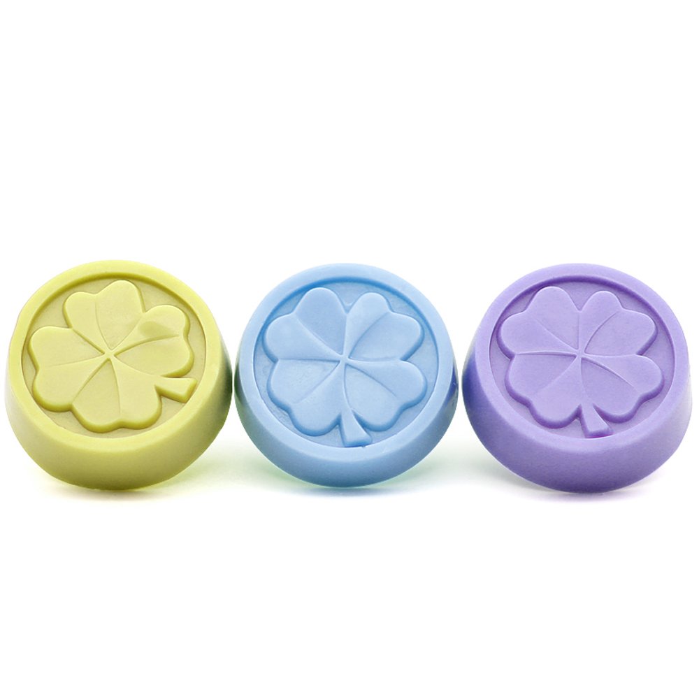 6PCS Silicone Four Leaf Clover Molds - Round DIY Baking & Soap Molds for Resin, Candle Making, Chocolate - Perfect for St. Patrick's Day Crafts & Homemade Gifts