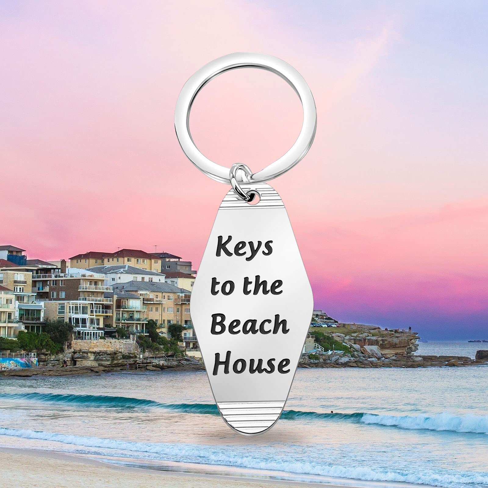 ENSIANTH Beach House Keychain - Lake & Cabin Vacation Home Keychain - Personalized Hotel Keychain Gift for Beach Lovers (Perfect for Vacation Rentals, Airbnb Hosts & Coastal Home Decor)