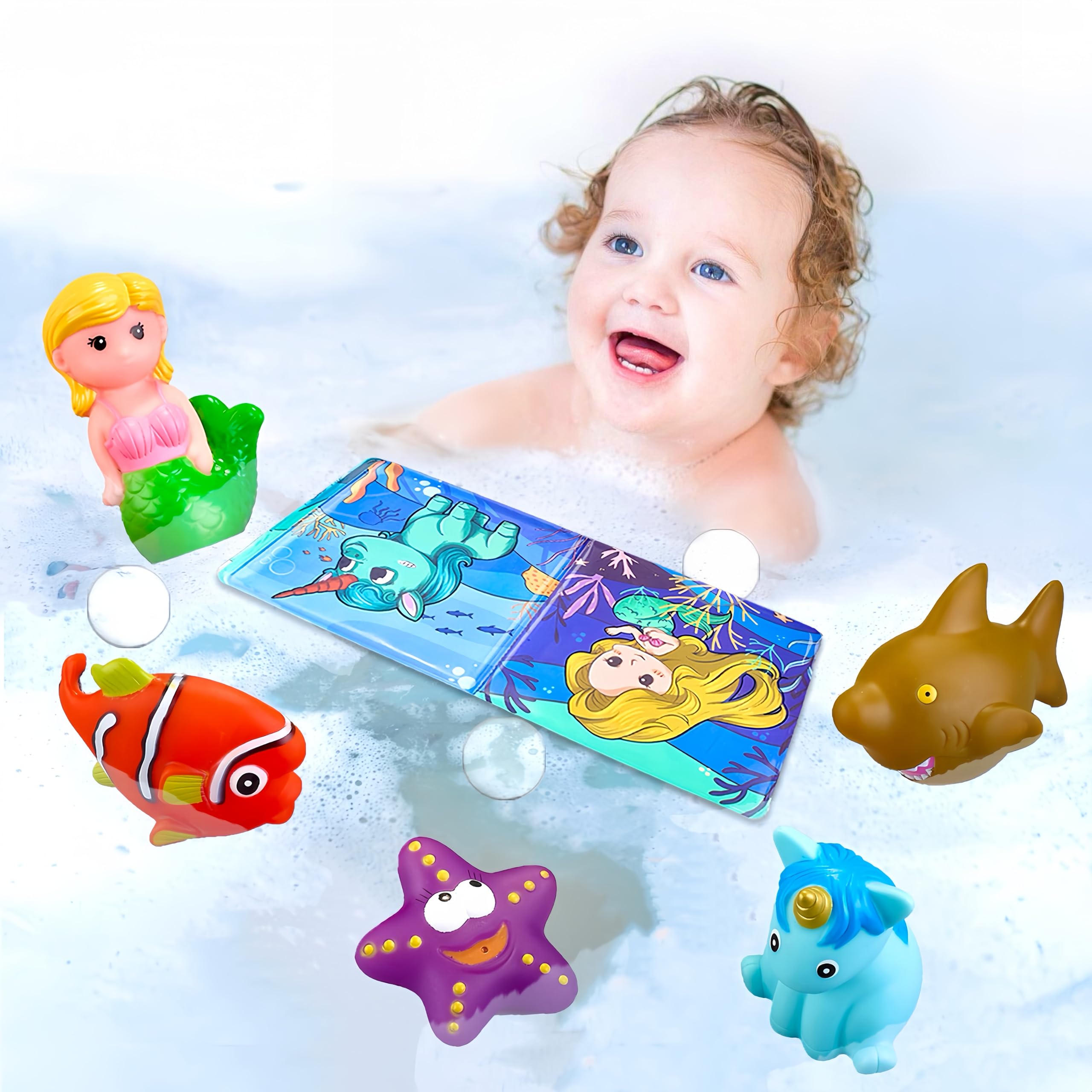 Color Changing Bath Toys for Kids - Mermaid & Dinosaur Floating Toys for Bathtub Fun