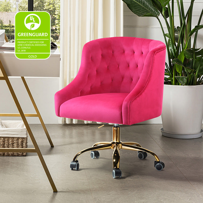 Penelope Velvet Tufted Office Chair - Ergonomic Executive Desk Chair with Lumbar Support - Perfect for Home Office, Gaming & Workspace Comfort