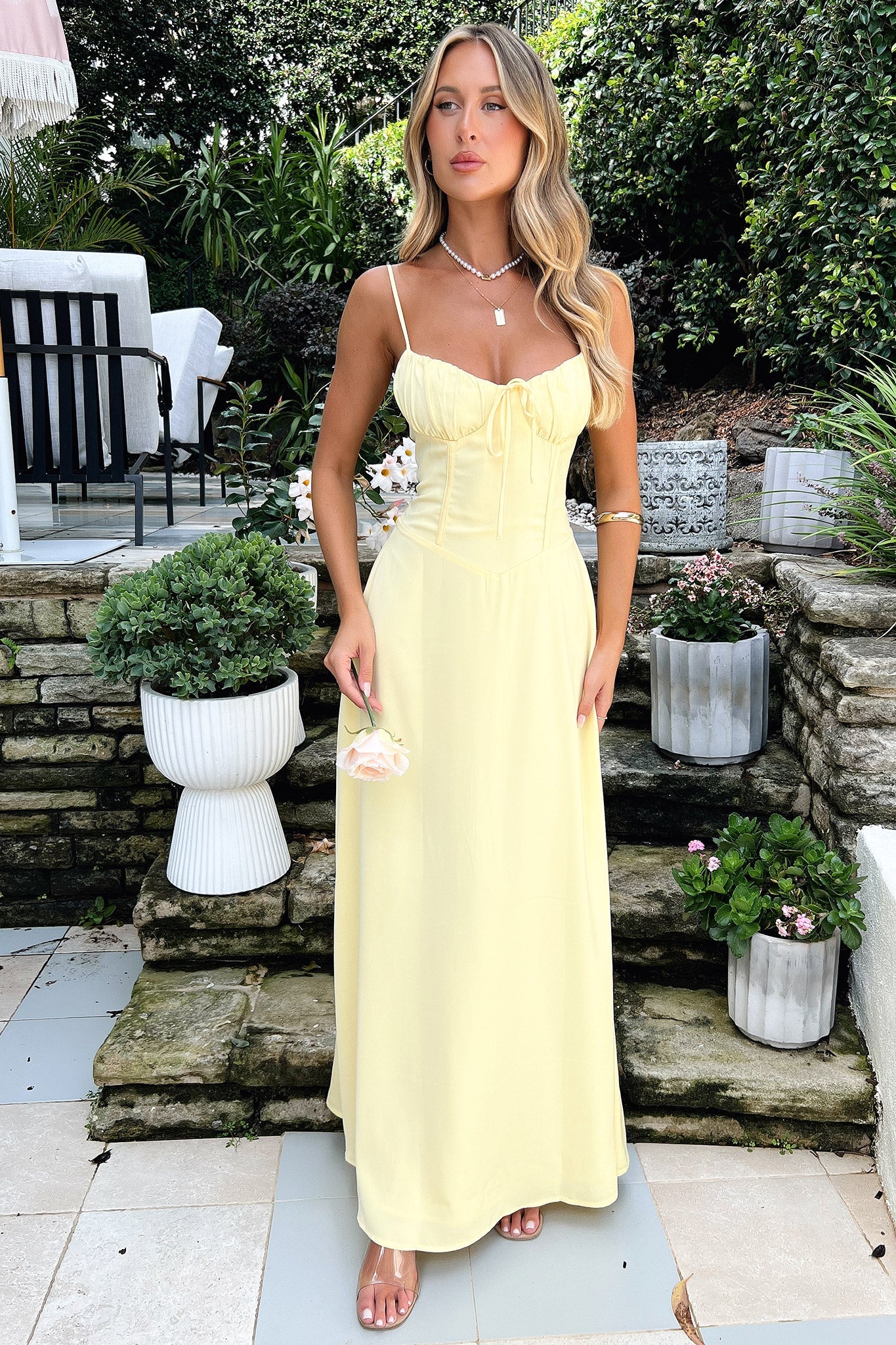 Magdalena Maxi Dress - Flowy Yellow Summer Dress for Women | Perfect for Beach Vacations, Parties & Casual Outings