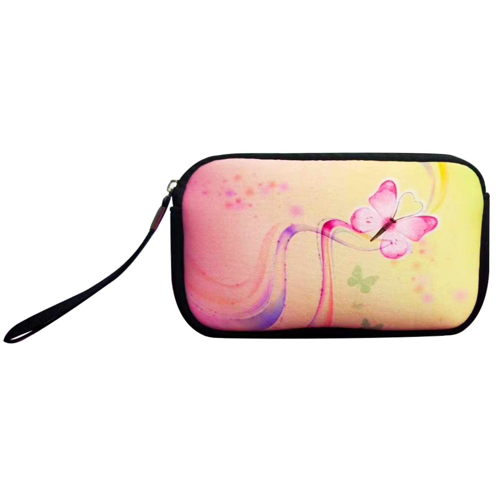 Small Toiletry Bags for Women - Cute Waterproof Makeup Pouch & Travel Cosmetic Organizer with Roomy Space (Butterfly Design) | Perfect for Gym, Vacation & Daily Essentials Storage