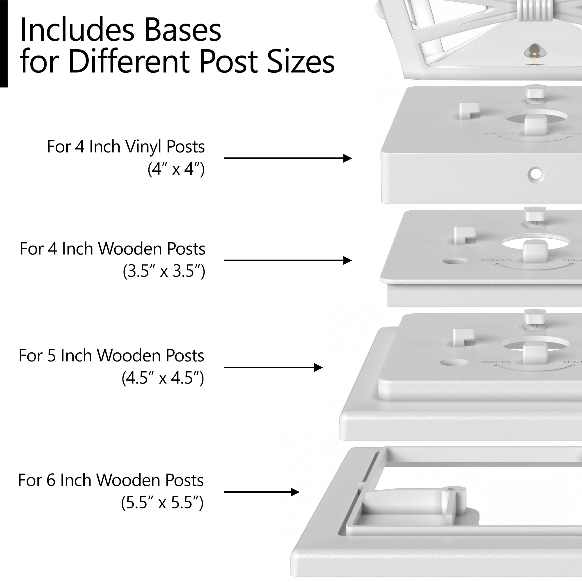 DaVinci Lighting Renaissance Solar Outdoor Post Cap Lights - 12 Pack, Pearl White - Bright LED Solar Lights for 4x4, 5x5 & 6x6 Wood Posts - Perfect for Garden, Patio, Fence & Driveway Lighting