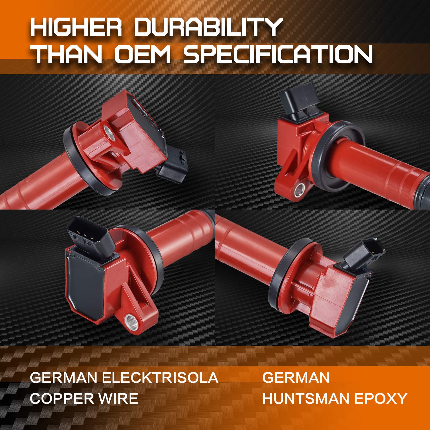 High Performance ENA Ignition Coil Set - Compatible with Chevrolet, Pontiac, Toyota Prizm/Vibe/Celica/Corolla/Matrix/MR2 Spyder (1999-2008) 1.8L V4 - Direct Replacement for UF247 - Perfect for Engine Tune-Ups & Performance Upgrades