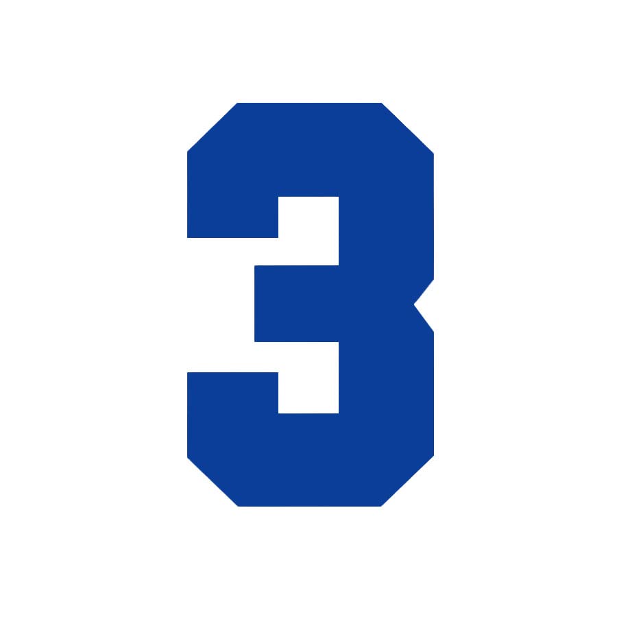 Numbers Iron-On Heat Transfer for Football Baseball Jersey Sports T-Shirt - Solid Blue Font - Perfect for DIY Team Uniforms & Custom Sports Apparel
