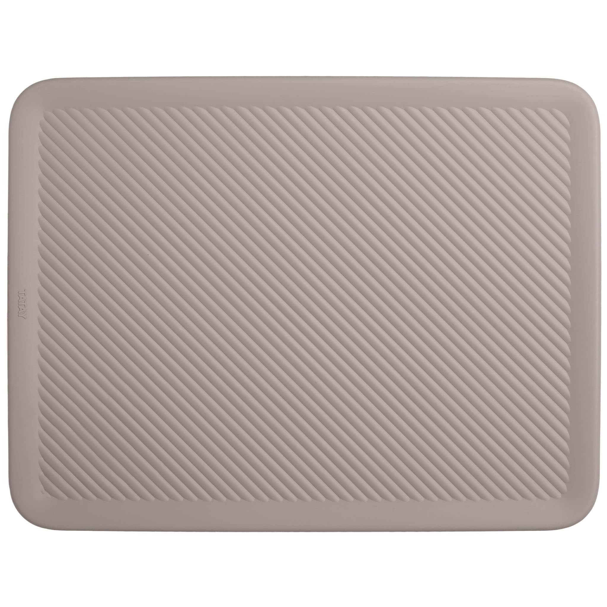 Superio Ribbed Collection - Large Taupe Lid for Decorative Plastic Storage Bins & Organizer Baskets (15/22 Liter) - Perfect for Closet, Shelf, Drawer & Home Organization