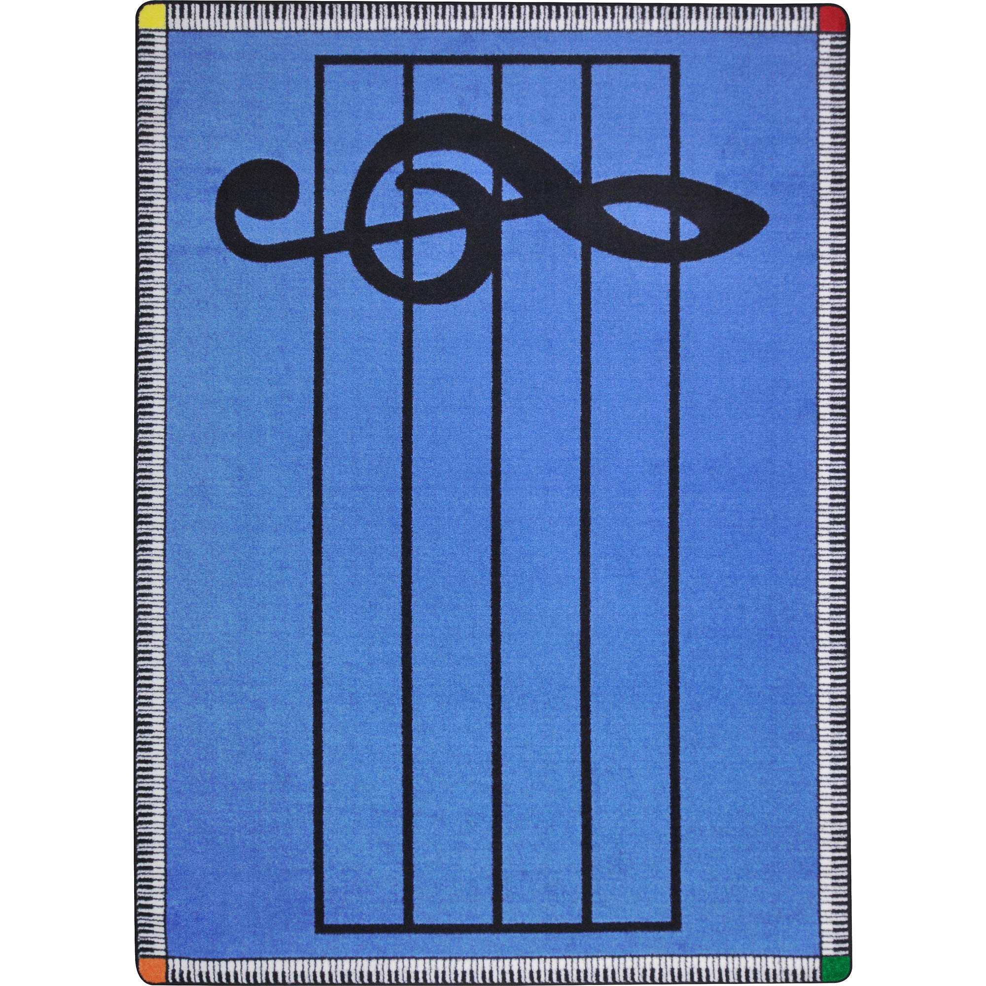 Joy Carpets Kid Essentials Music & Special Needs Play Along Rug - Blue, 5'4