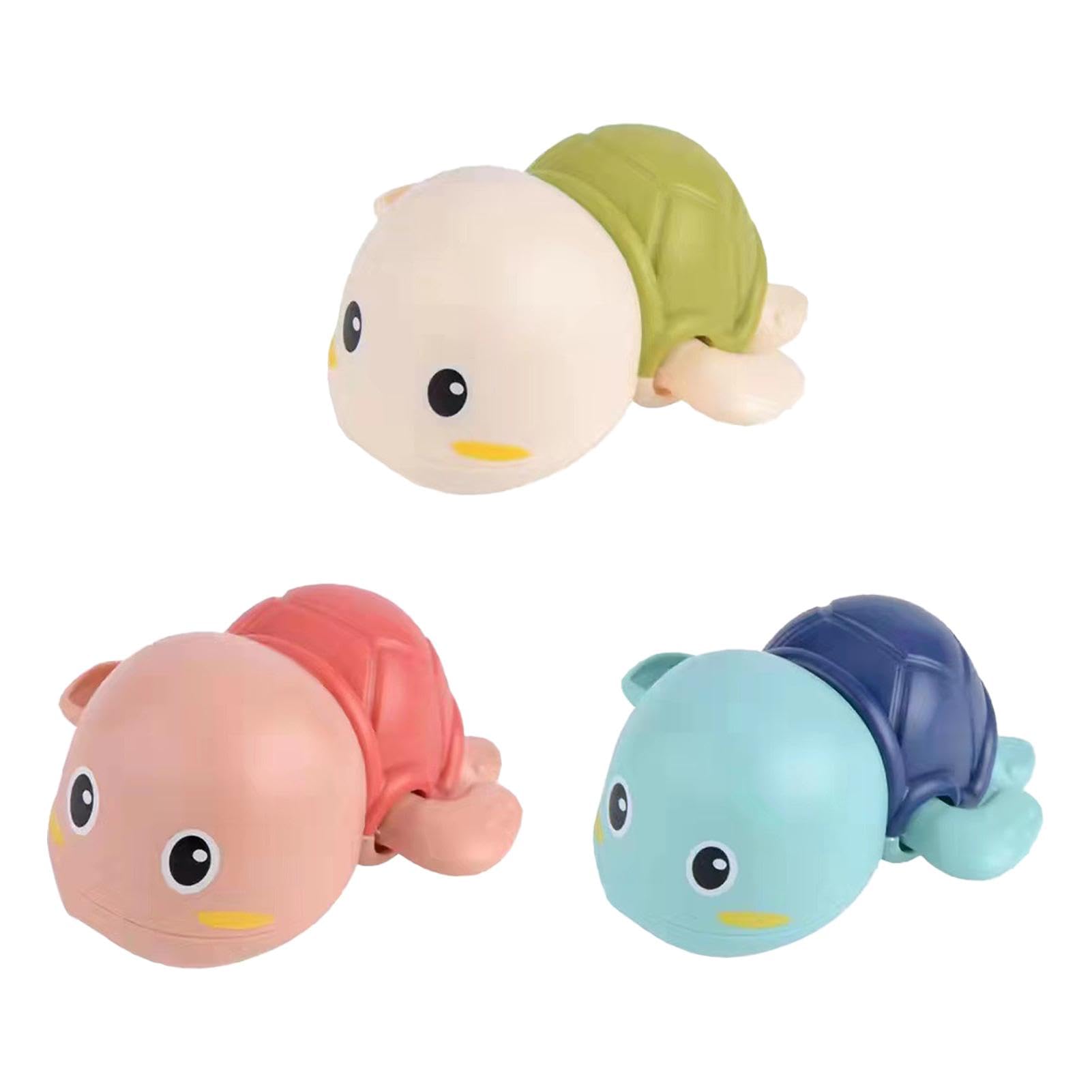 3-Piece Wind-Up Mechanical Turtle Bath Toy Set | Cute Floating Animal Water Toys for Babies & Kids | Fun Bath Time Play for Toddlers & Infants